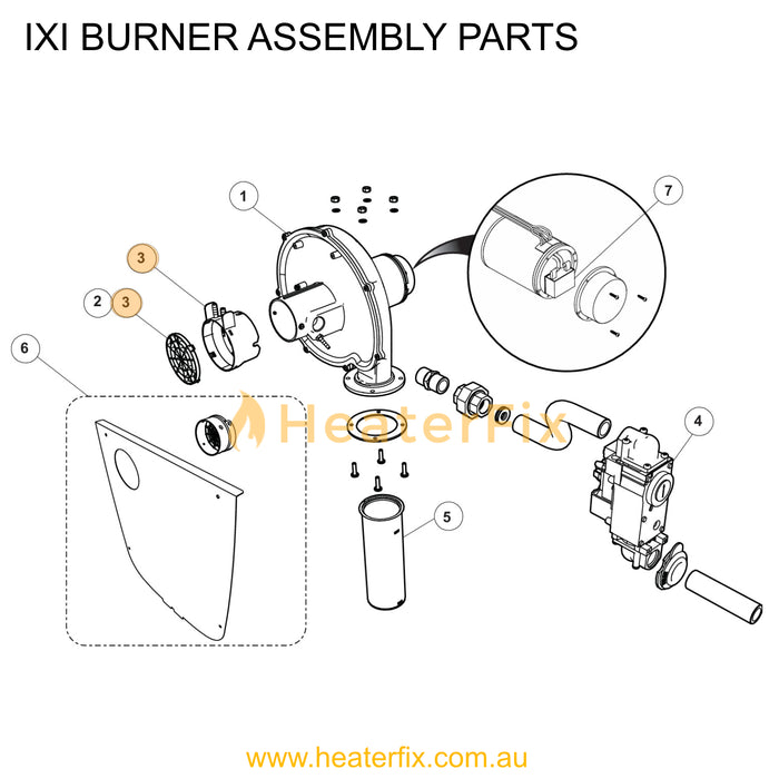 AstralPool IXI 200 IXI 370 Blower Intake Orifice Kit (Natural Or Propane) - Heater Spare Part