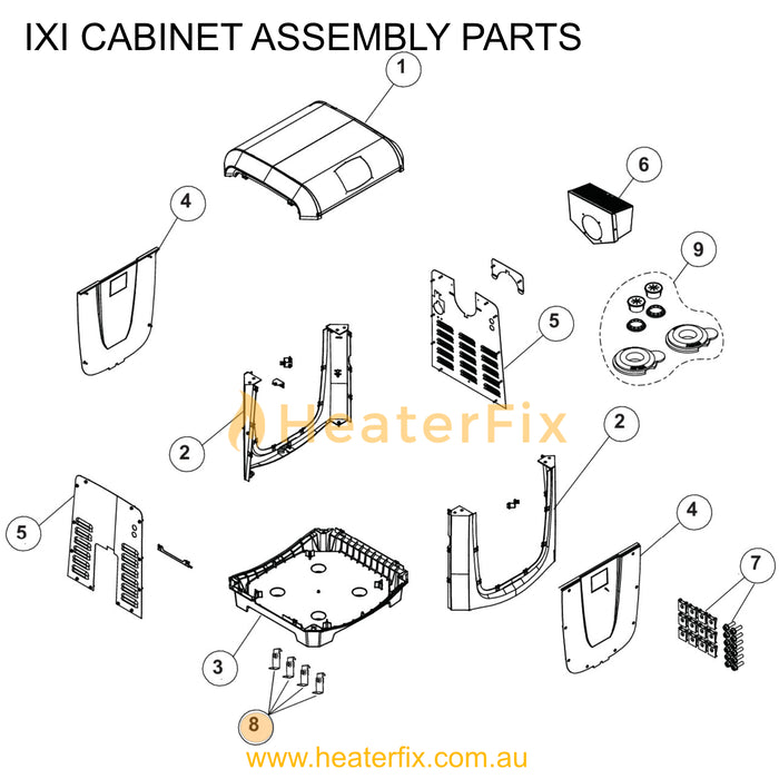 AstralPool IXI Heater Anchor Brackets Kit - Heater Spare Part
