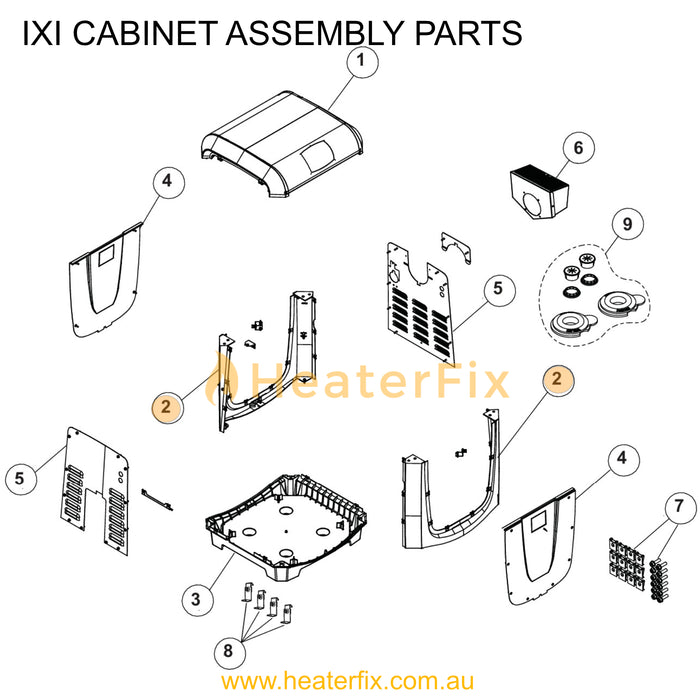 AstralPool IXI Heater Corner Post Kit - Heater Spare Part