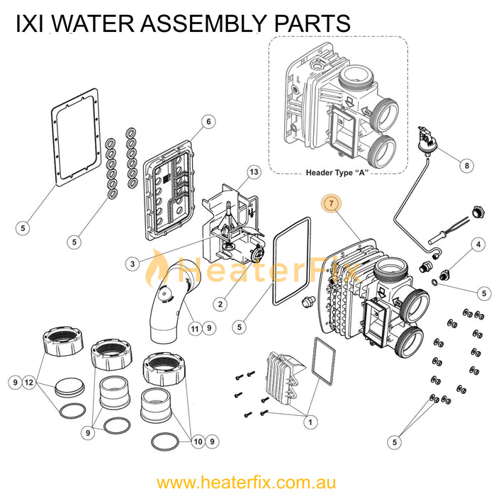 AstralPool IXI Manifold, 3 Port (No Backplate Included: Must Order Separately) - Heater Spare Part