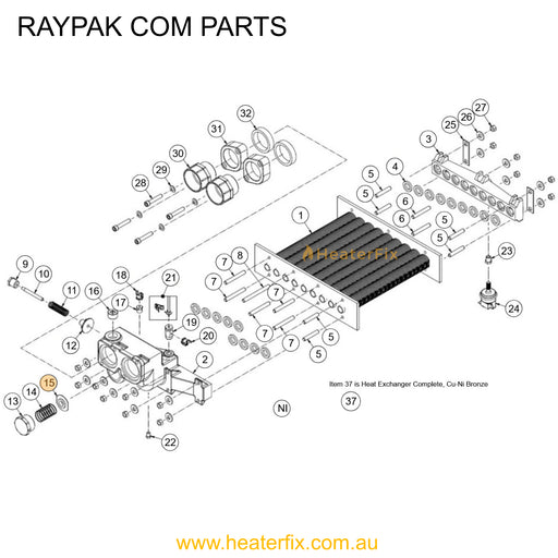 Raypak Unatherm Govenor Disk Bronze Head