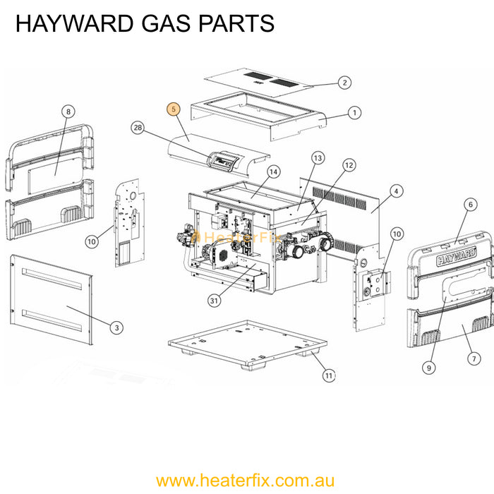 Hayward_Gas_Heater_Top_Front_Panel