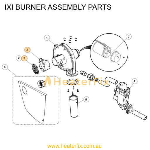 AstralPool IXI 200 IXI 370 Blower Intake Orifice Kit (Natural Or Propane) - Heater Spare Part