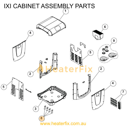 AstralPool IXI Heater Anchor Brackets Kit - Heater Spare Part