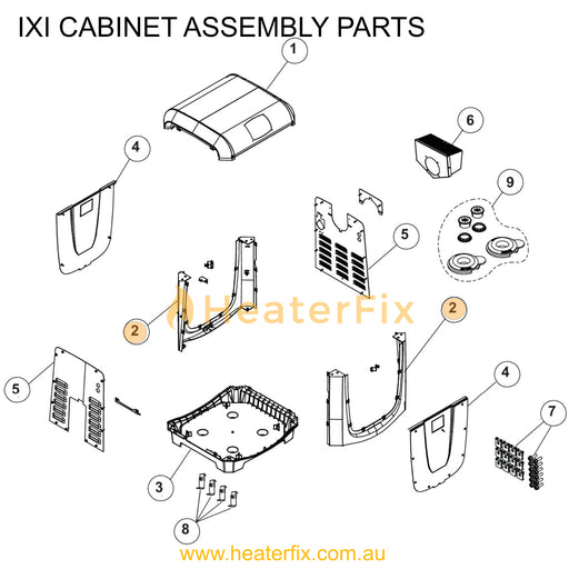 AstralPool IXI Heater Corner Post Kit - Heater Spare Part