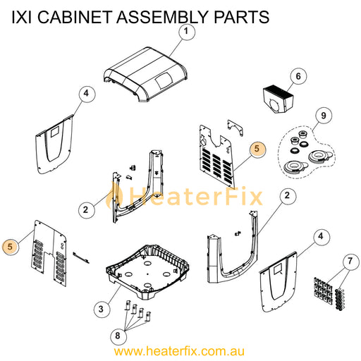 AstralPool IXI Heater Side Panel Kit - Heater Spare Part