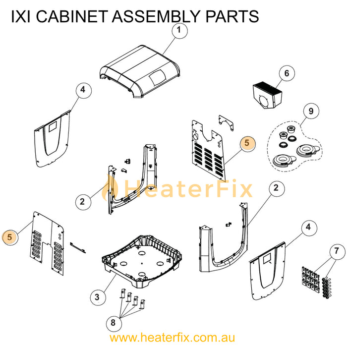 AstralPool IXI Heater Side Panel Kit - Heater Spare Part