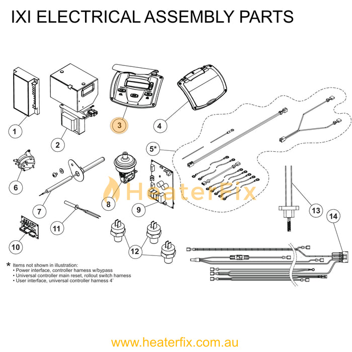 AstralPool IXI User Interface Kit - Heater Spare Part