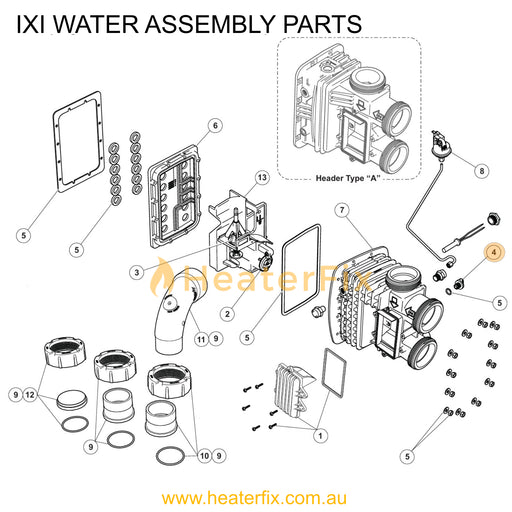 AstralPool IXI Drain Plug Kit - Heater Spare Part