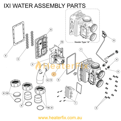 AstralPool IXI Thermal Regulator Valve Kit (Trv) - Heater Spare Part