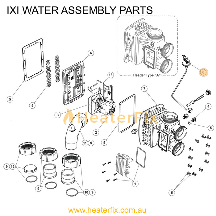 AstralPool IXI Water Pressure Switch Kit - Heater Spare Part