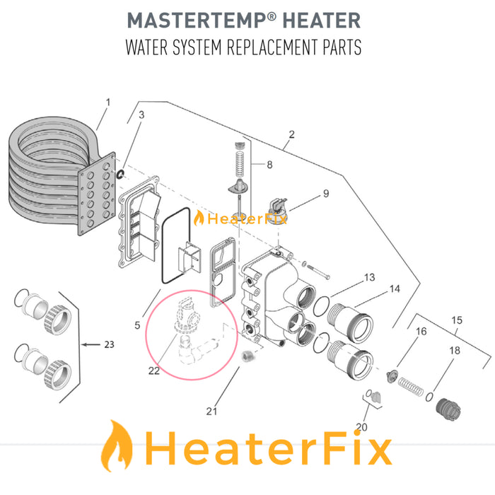 Mastertemp Turbotemp Pressure Relief Valve Kit Diagram