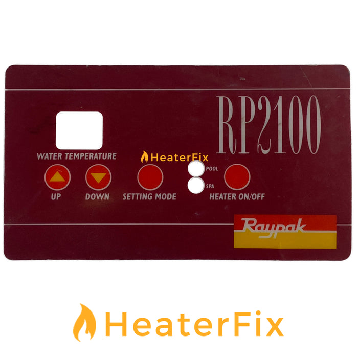 Raypak RP2100 Facia Label